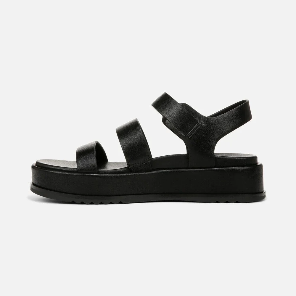 Naturalizer 27 Edit Zizi Strappy Womens US 7 Black Faux Leather Sandals ZOGG1772